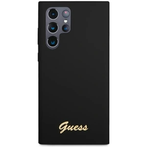 Kup Case Guess GUHCS22LLSLMGBK Samsung Galaxy S22 Ultra schwarz/black hardcase Silikon Script Metall Logo - GUE1622BLK - {ean13} - Sklep Home Screen
