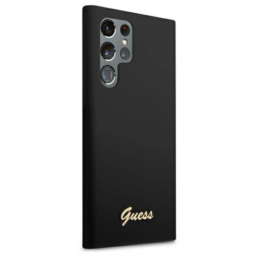 Buy Guess GUHCS22LLSLMGBK Samsung Galaxy S22 Ultra black hardcase Silicone Script Metal Logo - GUE1622BLK - {ean13} - Home Screen Store Europe