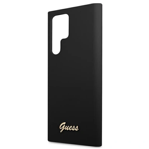 Buy Guess GUHCS22LLSLMGBK Samsung Galaxy S22 Ultra black hardcase Silicone Script Metal Logo - GUE1622BLK - {ean13} - Home Screen Store Europe