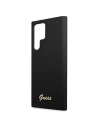 Buy Guess GUHCS22LLSLMGBK Samsung Galaxy S22 Ultra black hardcase Silicone Script Metal Logo - GUE1622BLK - {ean13} - Home Screen Store Europe