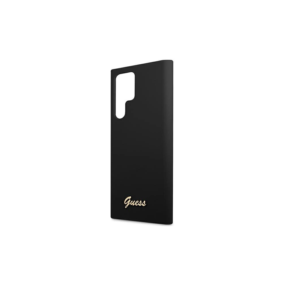 Etui Guess GUHCS22LLSLMGBK Samsung Galaxy S22 Ultra czarny/black hardcase Silicone Script Metal Logo