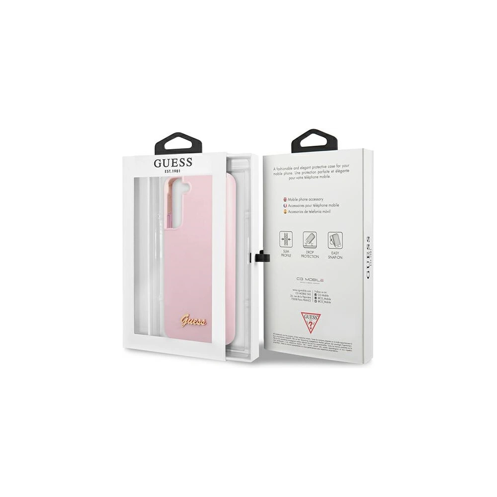 Etui Guess GUHCS22MLSLMGLA Samsung Galaxy S22+ Plus lawenda/lavender hardcase Silicone Script Metal Logo