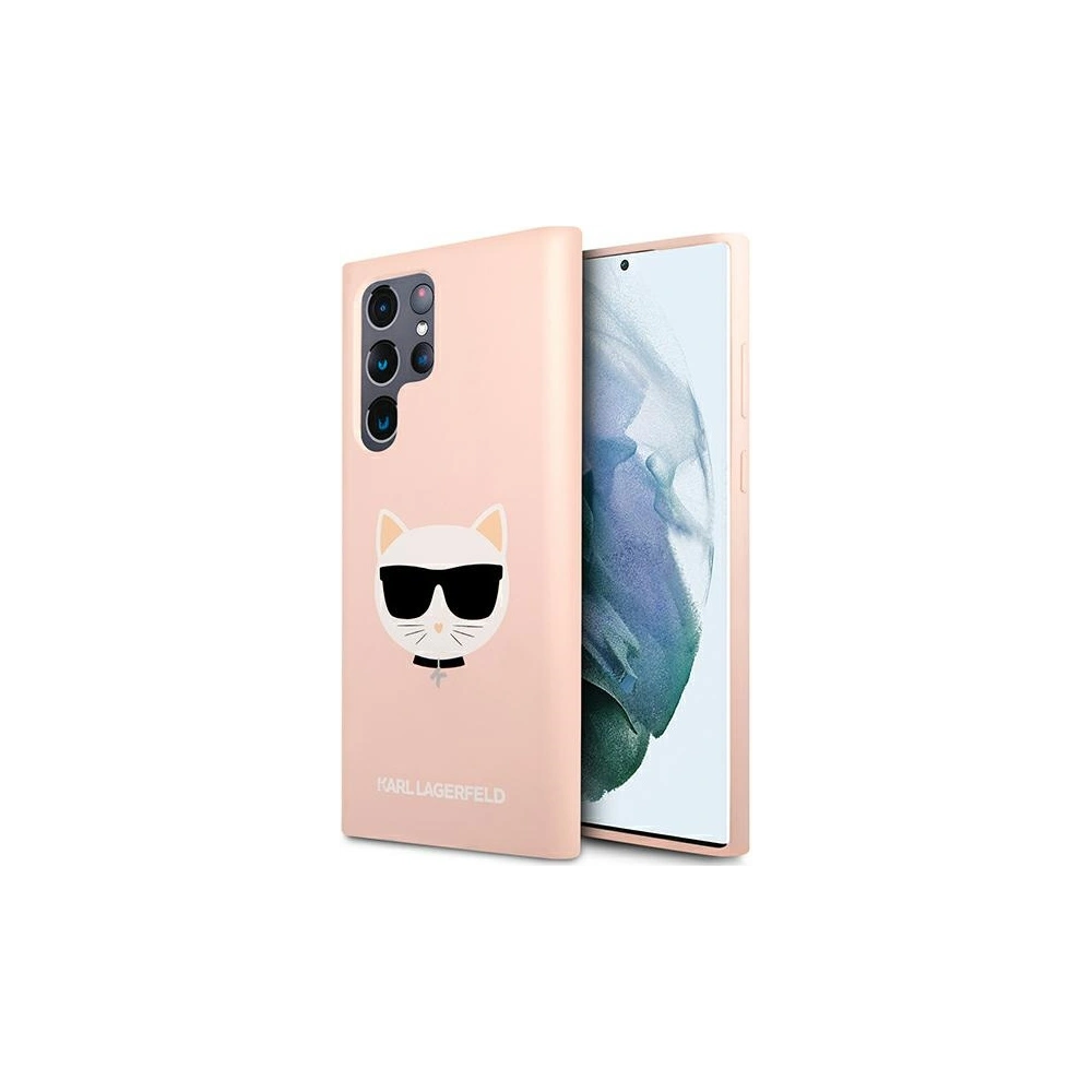 Etui Karl Lagerfeld KLHCS22LSLCHPI Samsung Galaxy S22 Ultra hardcase różowy/pink Silicone Choupette Head