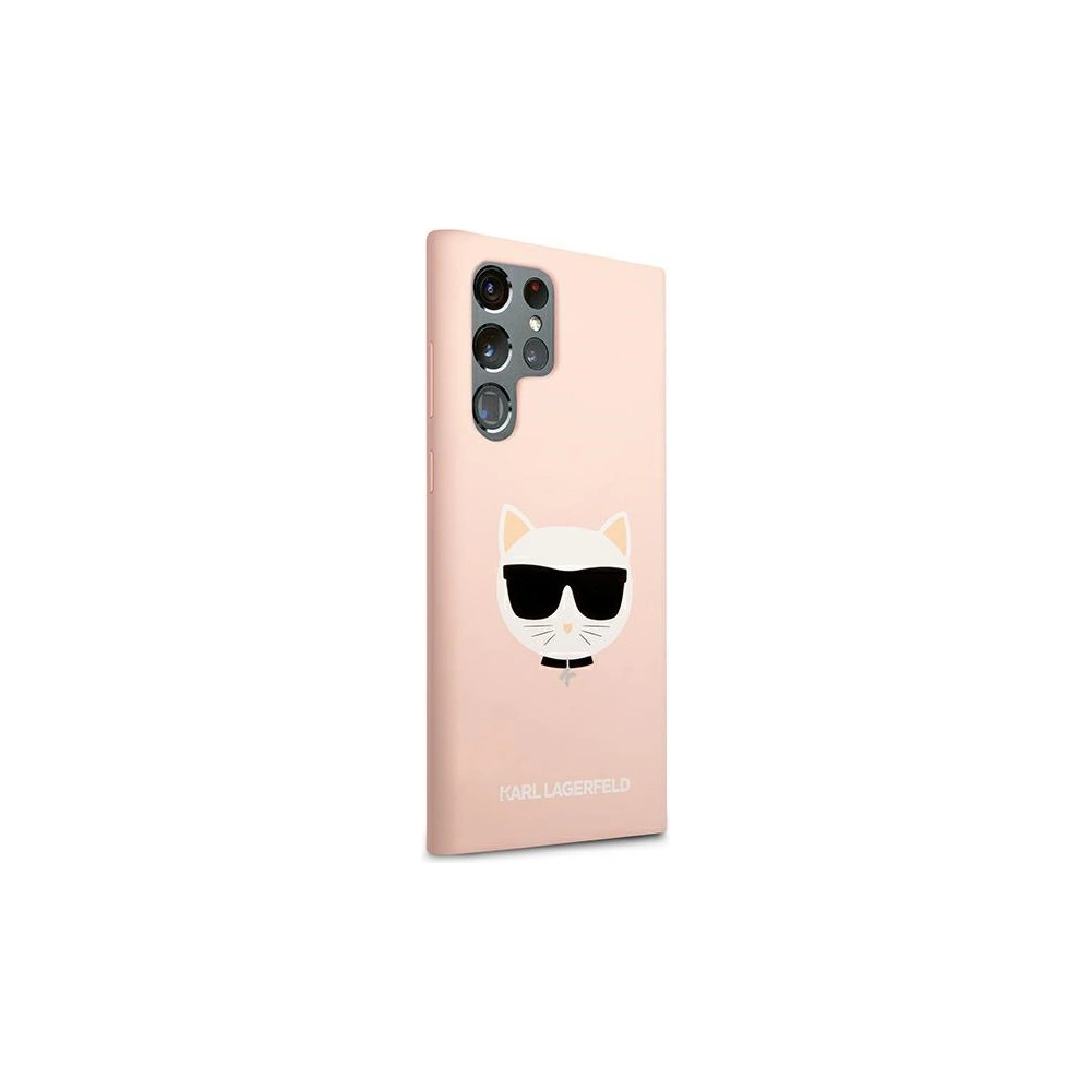 Etui Karl Lagerfeld KLHCS22LSLCHPI Samsung Galaxy S22 Ultra hardcase różowy/pink Silicone Choupette Head
