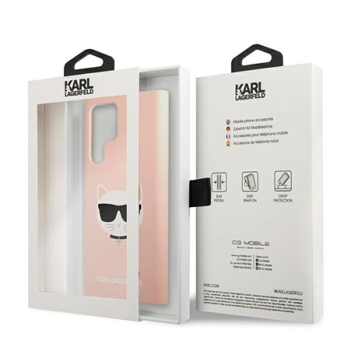 Buy Karl Lagerfeld KLHCS22LSLCHPI Samsung Galaxy S22 Ultra hardcase pink Silicone Choupette Head - KLD839PNK - {ean13} - Home Screen Store Europe