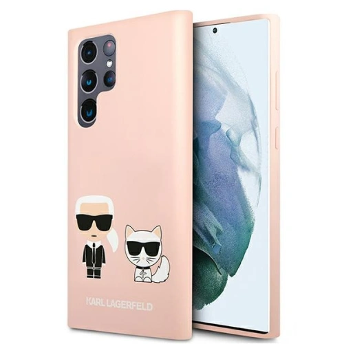Kup Etui Karl Lagerfeld KLHCS22LSSKCI Samsung Galaxy S22 Ultra hardcase roz light/roz deschis Silicone Ikonik Karl & Choupette - KLD840PNK - {ean13} - Sklep Home Screen