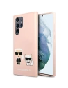 Etui Karl Lagerfeld KLHCS22LSSKCI Samsung Galaxy S22 Ultra hardcase roz light/roz deschis Silicone Ikonik Karl & Choupette