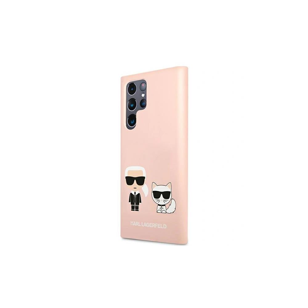 Etui Karl Lagerfeld KLHCS22LSSKCI Samsung Galaxy S22 Ultra hardcase jasnoróżowy/light pink Silicone Ikonik Karl & Choupette