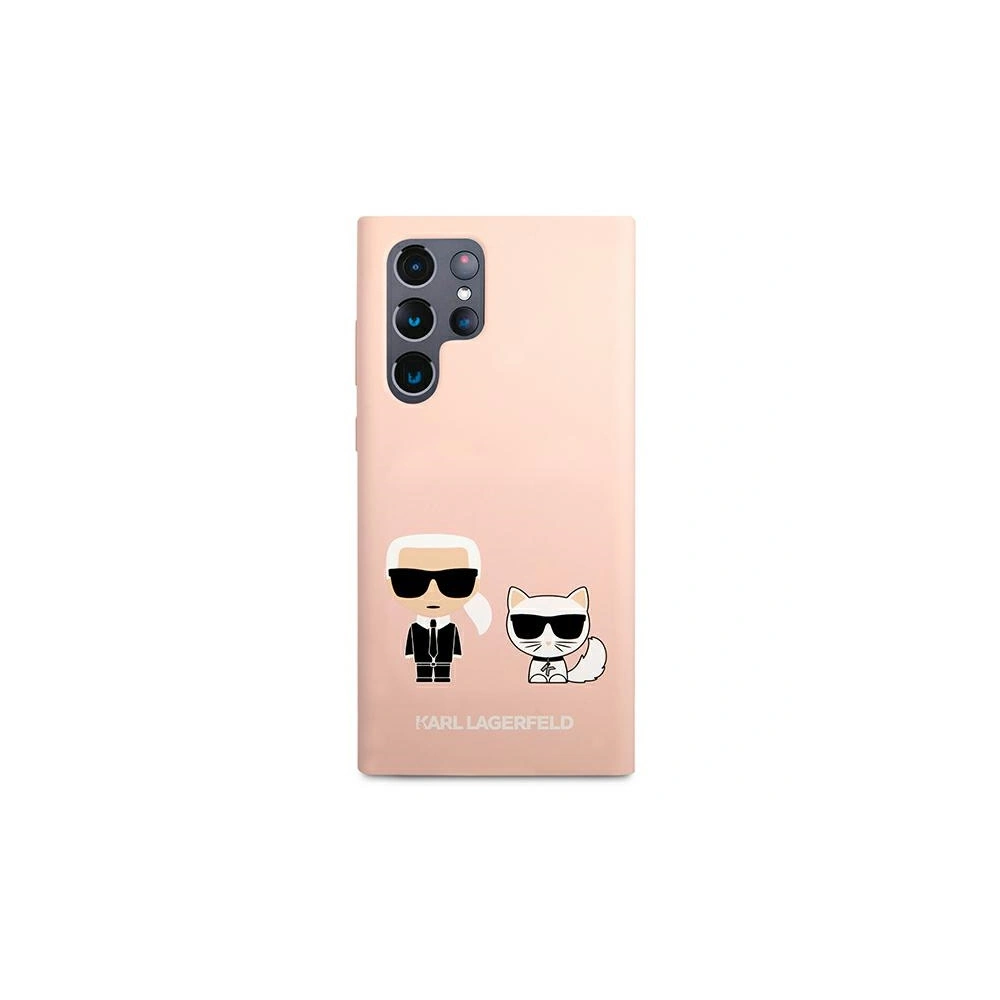 Etui Karl Lagerfeld KLHCS22LSSKCI Samsung Galaxy S22 Ultra hardcase jasnoróżowy/light pink Silicone Ikonik Karl & Choupette
