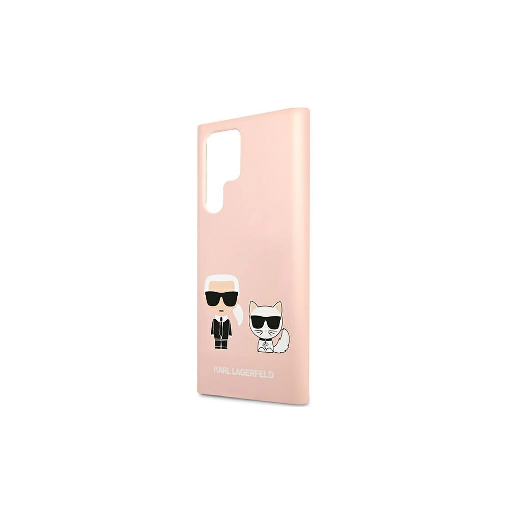Etui Karl Lagerfeld KLHCS22LSSKCI Samsung Galaxy S22 Ultra hardcase jasnoróżowy/light pink Silicone Ikonik Karl & Choupette