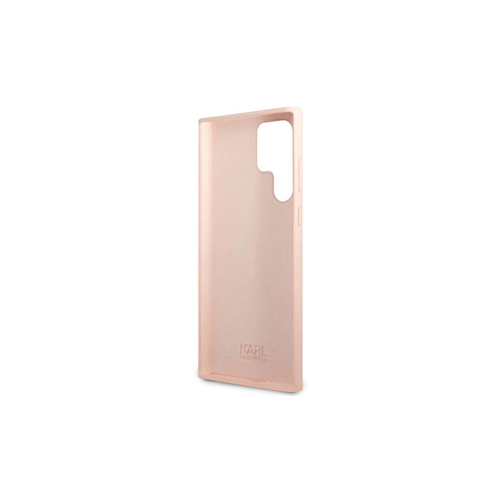Etui Karl Lagerfeld KLHCS22LSSKCI Samsung Galaxy S22 Ultra hardcase jasnoróżowy/light pink Silicone Ikonik Karl & Choupette
