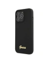 Buy Guess GUHMP13LLSLMGBK Apple iPhone 13 Pro black hardcase Silicone Script Gold Logo - GUE1624BLK - {ean13} - Home Screen Store Europe