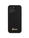 Buy Guess GUHMP13LLSLMGBK Apple iPhone 13 Pro black hardcase Silicone Script Gold Logo - GUE1624BLK - {ean13} - Home Screen Store Europe