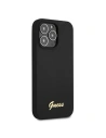 Buy Guess GUHMP13LLSLMGBK Apple iPhone 13 Pro black hardcase Silicone Script Gold Logo - GUE1624BLK - {ean13} - Home Screen Store Europe