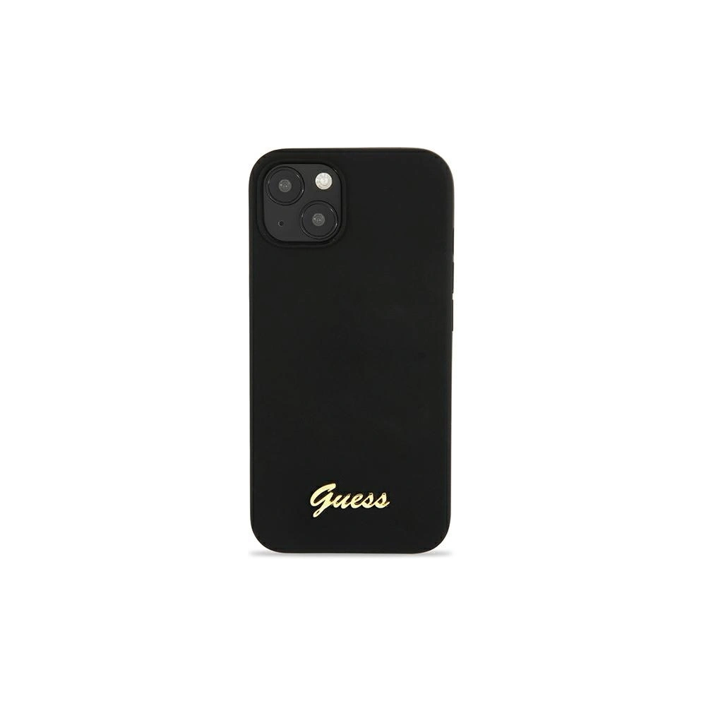 Etui Guess GUHMP13MLSLMGBK Apple iPhone 13 czarny/black hardcase Silicone Script Gold Logo
