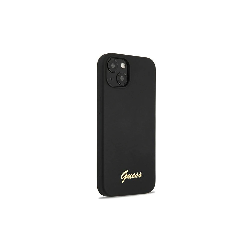 Etui Guess GUHMP13MLSLMGBK Apple iPhone 13 czarny/black hardcase Silicone Script Gold Logo