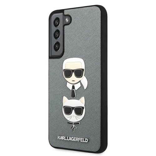 Kup Etui Karl Lagerfeld KLHCS22MSAKICKCSL Samsung Galaxy S22+ Plus srebrny/silver Saffiano Karl & Choupette Head - KLD844SLV - {ean13} - Sklep Home Screen