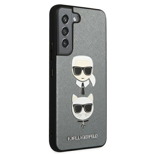 Kup Etui Karl Lagerfeld KLHCS22MSAKICKCSL Samsung Galaxy S22+ Plus srebrny/silver Saffiano Karl & Choupette Head - KLD844SLV - {ean13} - Sklep Home Screen