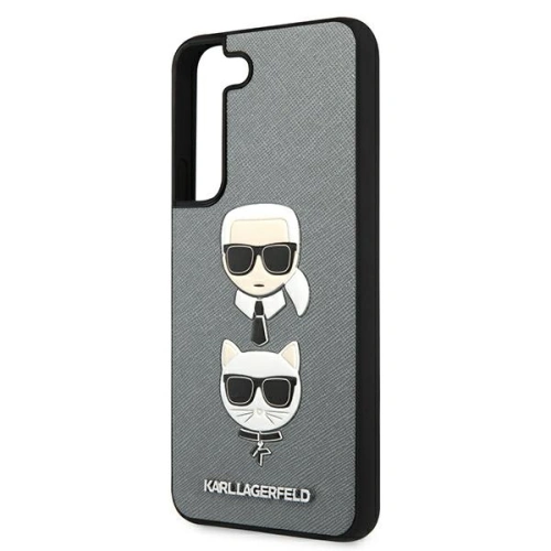 Kup Etui Karl Lagerfeld KLHCS22MSAKICKCSL Samsung Galaxy S22+ Plus srebrny/silver Saffiano Karl & Choupette Head - KLD844SLV - {ean13} - Sklep Home Screen