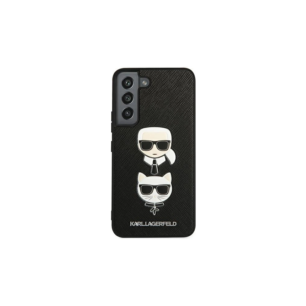 Etui Karl Lagerfeld KLHCS22SSAKICKCBK Samsung Galaxy S22 czarny/black Saffiano Karl & Choupette Head