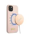 Etui Guess GUHMP13MLSLMGLP Apple iPhone 13 světle růžový/light pink hardcase Silicone Script Gold Logo Magsafe