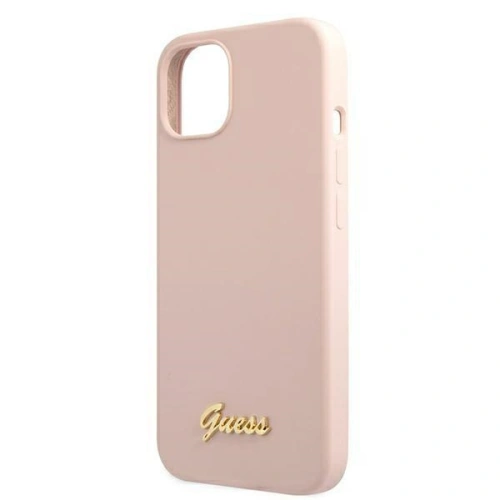 Kup Etui Guess GUHMP13MLSLMGLP Apple iPhone 13 roz cu lumina/roz deschis hardcase Silicon Script Logo Aur Magsafe - GUE1627PNK - {ean13} - Sklep Home Screen