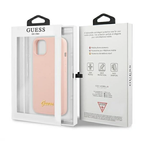 Kup Etui Guess GUHMP13MLSLMGLP Apple iPhone 13 roz cu lumina/roz deschis hardcase Silicon Script Logo Aur Magsafe - GUE1627PNK - {ean13} - Sklep Home Screen