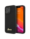 Case Guess GUHMP13XLSLMGBK Apple iPhone 13 Pro Max schwarz/czarny hardcase Silikon Script Gold Logo