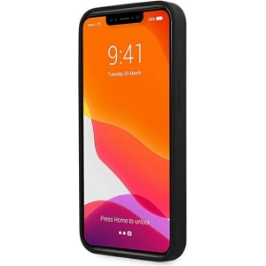 Etui Guess GUHMP13XLSLMGBK Apple iPhone 13 Pro Max negru/czarny hardcase Silicon Script Logo auriu