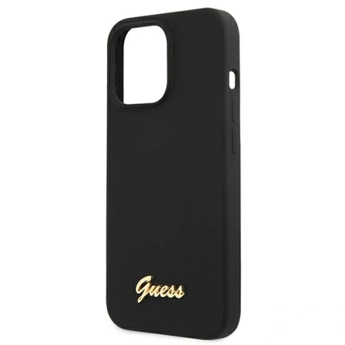 Buy Guess GUHMP13XLSLMGBK Apple iPhone 13 Pro Max czarny hardcase Silicone Script Gold Logo - GUE1628BLK - {ean13} - Home Screen Store Europe