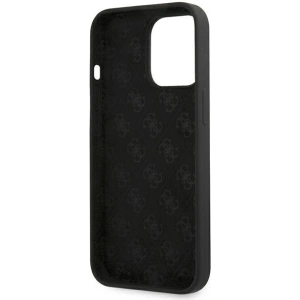 Case Guess GUHMP13XLSLMGBK Apple iPhone 13 Pro Max schwarz/czarny hardcase Silikon Script Gold Logo
