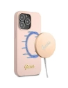 Etui Guess GUHMP13XLSLMGLP Apple iPhone 13 Pro Max světle růžové/light pink hardcase Silicone Script Gold Logo Magsafe