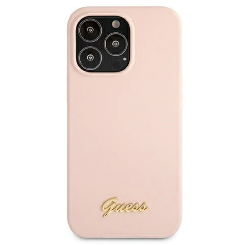 Kup Case Guess GUHMP13XLSLMGLP Apple iPhone 13 Pro Max hellrosa/light pink Hardcase Silikon Script Gold Logo Magsafe - GUE1629PNK - {ean13} - Sklep Home Screen