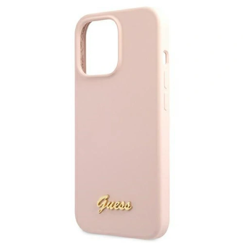 Kup Etui Guess GUHMP13XLSLMGLP Apple iPhone 13 Pro Max jasnoróżowy/light pink hardcase Silicone Script Gold Logo Magsafe - GUE1629PNK - {ean13} - Sklep Home Screen