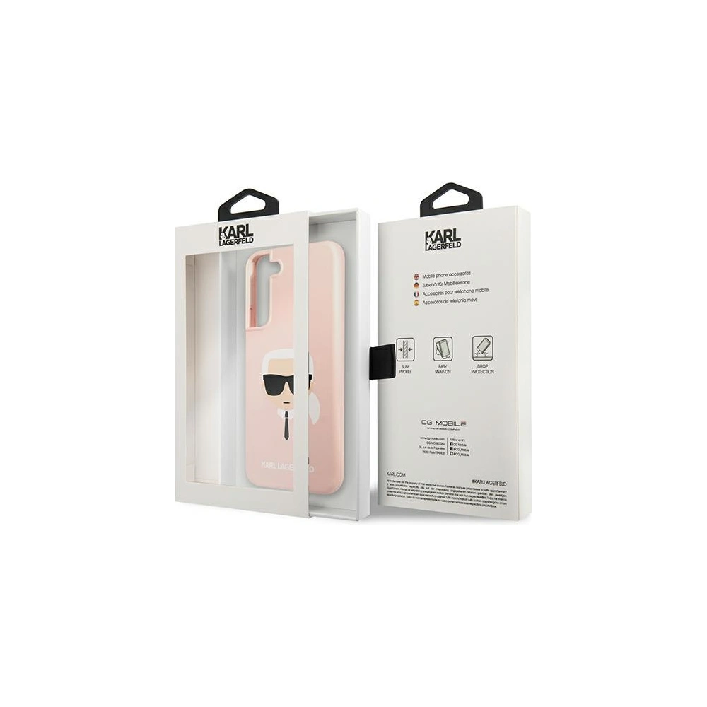 Etui Karl Lagerfeld KLHCS22SSLKHPI Samsung Galaxy S22 rożowy/pink hardcase Silicone Karl`s Head