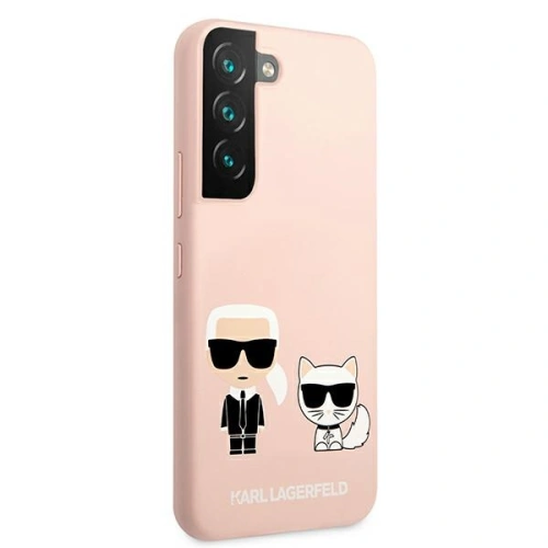 Kup Case Karl Lagerfeld KLHCS22SSSKCI Samsung Galaxy S22 Hardcase in zartrosa / light pink Silikon Ikonik Karl & Choupette - KLD852PNK - {ean13} - Sklep Home Screen