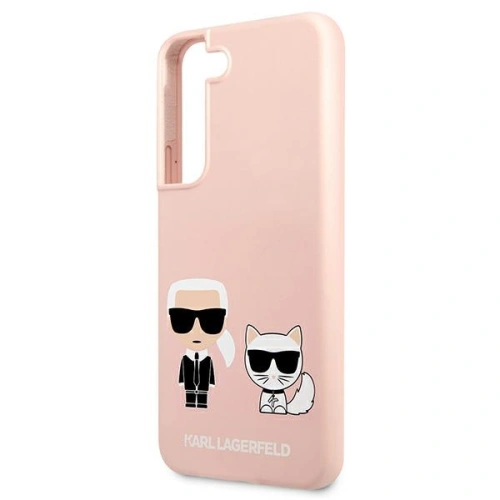 Kup Case Karl Lagerfeld KLHCS22SSSKCI Samsung Galaxy S22 Hardcase in zartrosa / light pink Silikon Ikonik Karl & Choupette - KLD852PNK - {ean13} - Sklep Home Screen