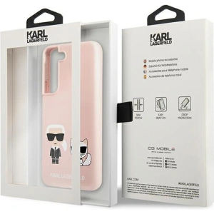 Kup Etui Karl Lagerfeld KLHCS22SSSKCI Samsung Galaxy S22 hardcase roz luminos/light pink Silicon Ikonik Karl & Choupette - KLD852PNK - {ean13} - Sklep Home Screen