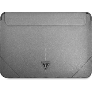 Case Guess Sleeve GUCS14PSATLG 13/14 Zoll silber Saffiano Dreieckslogo