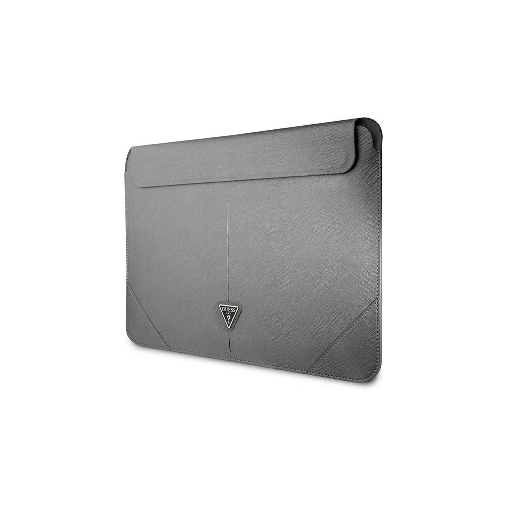 Etui Guess Sleeve GUCS14PSATLG 13/14 cali srebrny/silver Saffiano Triangle Logo