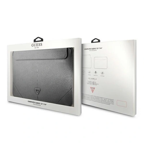 Buy Guess Sleeve GUCS14PSATLG 13/14 inch silver Saffiano Triangle Logo - GUE1635SLV - {ean13} - Home Screen Store Europe