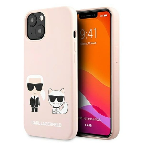 Kup Etui Karl Lagerfeld KLHMP13MSSKCI Apple iPhone 13 hardcase roz deschis/roz silicone Ikonik Karl & Choupette Magsafe - KLD855PNK - {ean13} - Sklep Home Screen