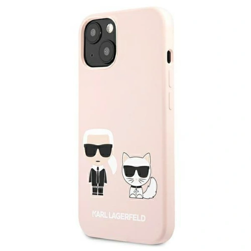 Kup Etui Karl Lagerfeld KLHMP13MSSKCI Apple iPhone 13 hardcase roz deschis/roz silicone Ikonik Karl & Choupette Magsafe - KLD855PNK - {ean13} - Sklep Home Screen