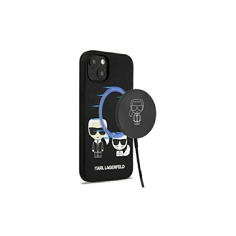 Etui Karl Lagerfeld KLHMP13MSSKCK Apple iPhone 13 hardcase czarny/black Silicone Karl & Choupette Magsafe