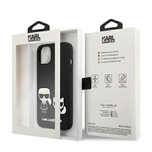 Kup Etui Karl Lagerfeld KLHMP13MSSKCK Apple iPhone 13 hardcase negru/black Silicon Karl & Choupette Magsafe - KLD856BLK - {ean13} - Sklep Home Screen