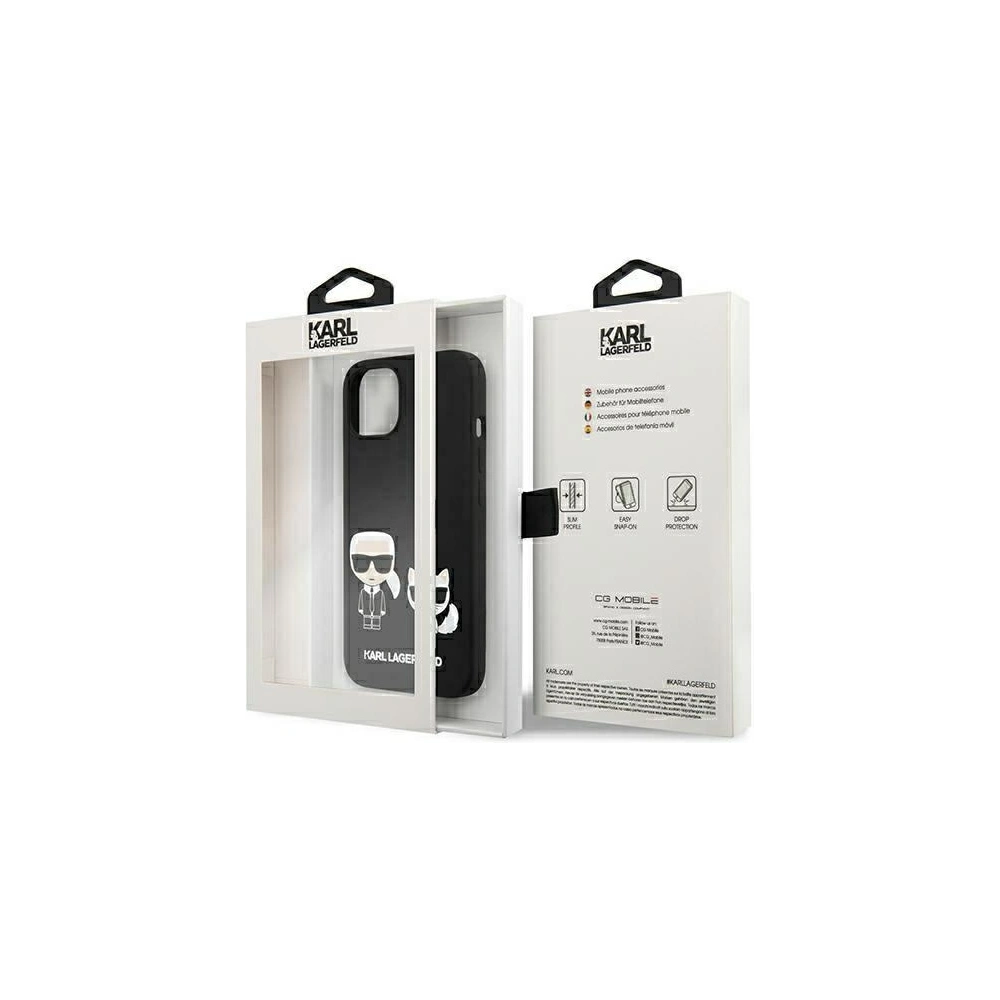 Etui Karl Lagerfeld KLHMP13MSSKCK Apple iPhone 13 hardcase czarny/black Silicone Karl & Choupette Magsafe