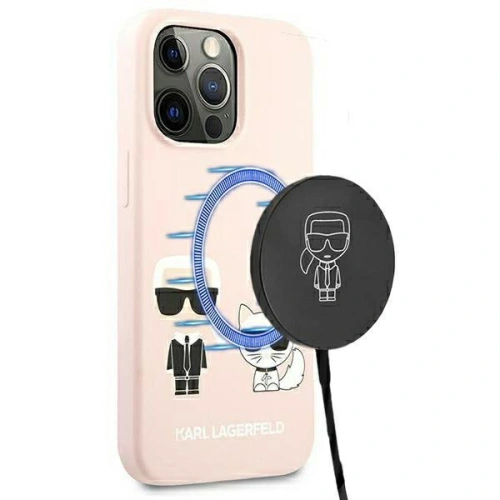 Kup Etui Karl Lagerfeld KLHMP13XSSKCI Apple iPhone 13 Pro Max hardcase világosrózsaszín/színes szilikon Ikonik Karl & Choupette Magsa - KLD857PNK - {ean13} - Sklep Home Screen