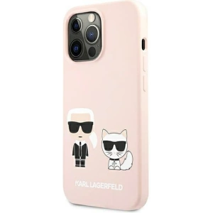 Etui Karl Lagerfeld KLHMP13XSSKCI Apple iPhone 13 Pro Max hardcase jasnoróżowy/light pink Silicone Ikonik Karl & Choupette Magsa
