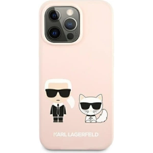 Etui Karl Lagerfeld KLHMP13XSSKCI Apple iPhone 13 Pro Max hardcase jasnoróżowy/light pink Silicone Ikonik Karl & Choupette Magsa