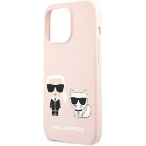Etui Karl Lagerfeld KLHMP13XSSKCI Apple iPhone 13 Pro Max hardcase jasnoróżowy/light pink Silicone Ikonik Karl & Choupette Magsa